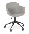 Chaise de bureau CENTURION en tissu gris sur roulettes - 