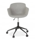 Chaise de bureau CENTURION en tissu gris sur roulettes - 