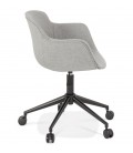 Chaise de bureau CENTURION en tissu gris sur roulettes - 