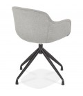 Chaise design avec accoudoirs SWAN en tissu gris - 