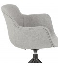 Chaise design avec accoudoirs SWAN en tissu gris - 