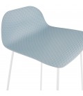 Tabouret snack mi-hauteur BABYLOS MINI bleu avec pieds en métal blanc - 