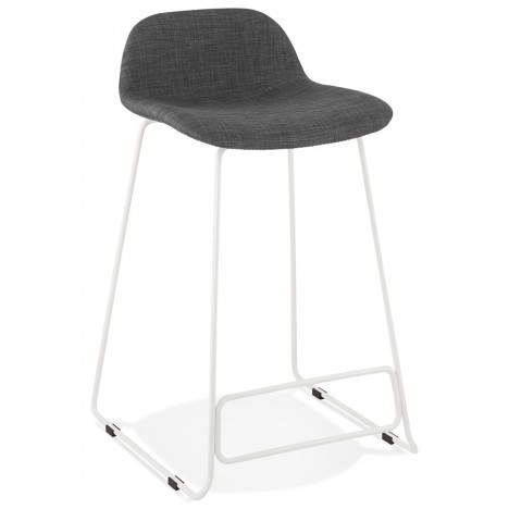 Tabouret snack mi-hauteur MOSKOW MINI avec pieds en métal blanc - 