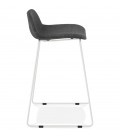 Tabouret snack mi-hauteur MOSKOW MINI avec pieds en métal blanc - 