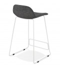 Tabouret snack mi-hauteur MOSKOW MINI avec pieds en métal blanc - 