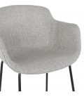 Tabouret snack mi-hauteur FORTI MINI en tissu gris clair - 