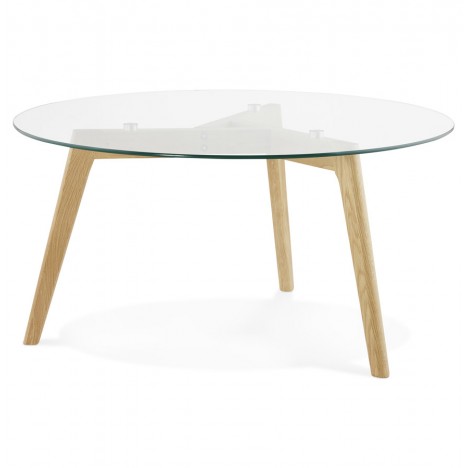 Table basse de salon ronde GLAZY en verre - 