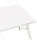 Petite table à dîner style industriel LALOU blanche 76x76 cm - 