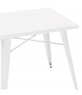 Petite table à dîner style industriel LALOU blanche 76x76 cm - 