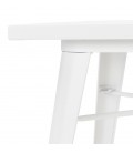 Petite table à dîner style industriel LALOU blanche 76x76 cm - 