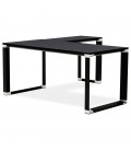 Bureau de direction en angle design XLINE en bois noir (angle au choix) 160 cm - 