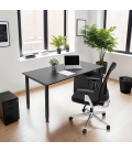 Table de réunion ou bureau design FOCUS noir 160x80 cm - 