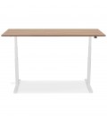 Bureau réglable en hauteur électrique TRONIK blanc avec plateau en bois finition Noyer 160x80 cm - 