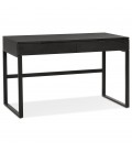 Bureau droit design DOMINIK en bois et métal noir 120x60 cm - 