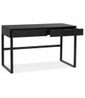 Bureau droit design DOMINIK en bois et métal noir 120x60 cm - 