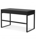 Bureau droit design DOMINIK en bois et métal noir 120x60 cm - 