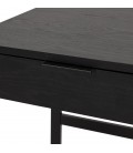 Bureau droit design DOMINIK en bois et métal noir 120x60 cm - 