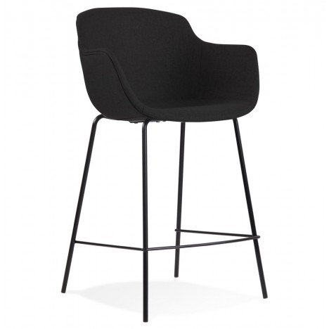 Tabouret snack mi-hauteur FORTI MINI en tissu noir - 