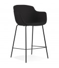 Tabouret snack mi-hauteur FORTI MINI en tissu noir - 