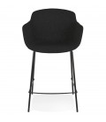 Tabouret snack mi-hauteur FORTI MINI en tissu noir - 