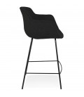 Tabouret snack mi-hauteur FORTI MINI en tissu noir - 