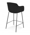 Tabouret snack mi-hauteur FORTI MINI en tissu noir - 