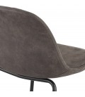 Tabouret de bar GIRON en microfibre gris foncé et pied en métal noir - 