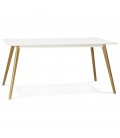 Table de cuisine rectangulaire ou bureau droit CANDY blanc 160x90 cm - 