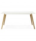 Table de cuisine rectangulaire ou bureau droit CANDY blanc 160x90 cm - 