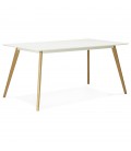 Table de cuisine rectangulaire ou bureau droit CANDY blanc 160x90 cm - 