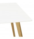 Table de cuisine rectangulaire ou bureau droit CANDY blanc 160x90 cm - 