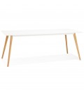 Table à manger design MADY blanche style scandinave 200x90 cm - 