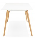 Table à manger design MADY blanche style scandinave 200x90 cm - 