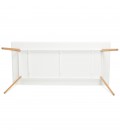 Table à manger design MADY blanche style scandinave 200x90 cm - 