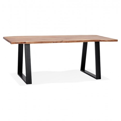 Table de salle à manger style industriel RAFA en bois massif et métal 200x95 cm - 