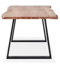 Table de salle à manger style industriel RAFA en bois massif et métal 200x95 cm - 