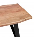 Table de salle à manger style industriel RAFA en bois massif et métal 200x95 cm - 