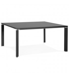 Table de réunion ou bureau bench XLINE SQUARE noir 160x160 cm