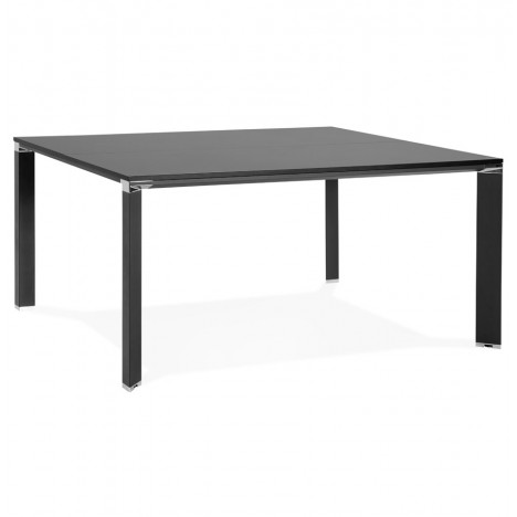 Table de réunion ou bureau bench XLINE SQUARE noir 160x160 cm - 