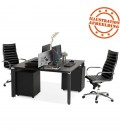 Table de réunion ou bureau bench XLINE SQUARE noir 160x160 cm - 