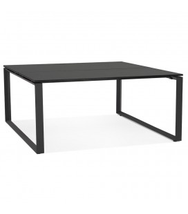 Table de réunion ou bureau bench BAKUS SQUARE noir 160x160 cm