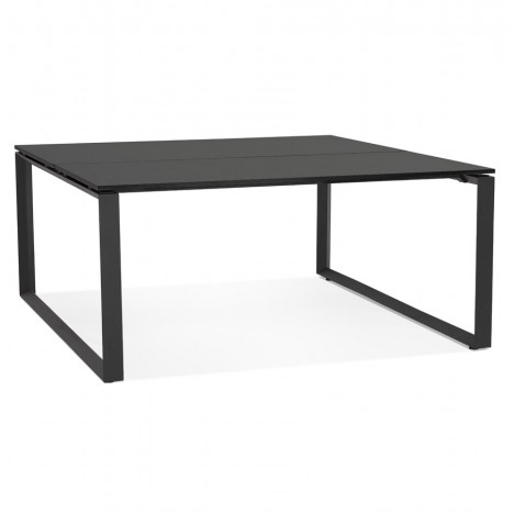 Table de réunion ou bureau bench BAKUS SQUARE noir 160x160 cm - 