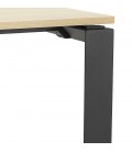 Table de réunion ou bureau bench BAKUS SQUARE en bois finition naturelle et métal noir 160x160 cm - 