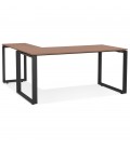 Bureau d'angle design BAKUS en bois finition Noyer et métal noir 160 cm - 