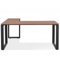 Bureau d'angle design BAKUS en bois finition Noyer et métal noir 160 cm - 