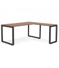 Bureau d'angle design BAKUS en bois finition Noyer et métal noir 160 cm - 