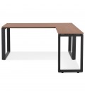 Bureau d'angle design BAKUS en bois finition Noyer et métal noir 160 cm - 