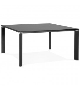 Table de réunion ou bureau bench XLINE SQUARE noir 140x140 cm