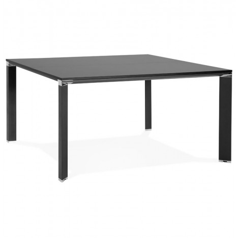 Table de réunion ou bureau bench XLINE SQUARE noir 140x140 cm - 