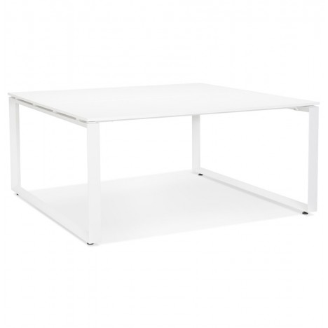 Table de réunion ou bureau bench BAKUS SQUARE blanc 160x160 cm - 